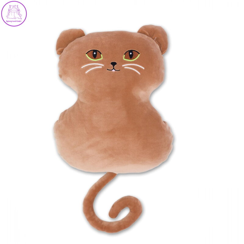 Svitap Polštářek mikrospandex Kočka hnědá 35 cm