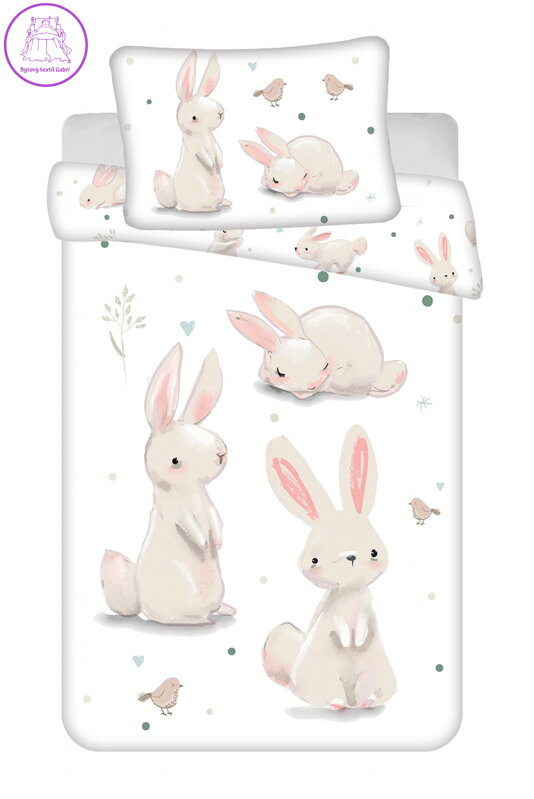 Jerry Fabrics Povlečení do postýlky Králíčci baby 100x135, 40x60 cm