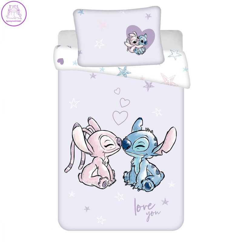 Jerry Fabrics Povlečení do postýlky Lilo and Stitch Purple baby 100x135, 40x60 cm