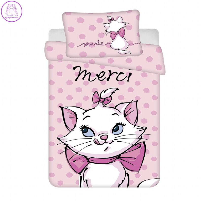 Jerry Fabrics Disney povlečení do postýlky Marie Cat Merci baby 100x135, 60x40 cm