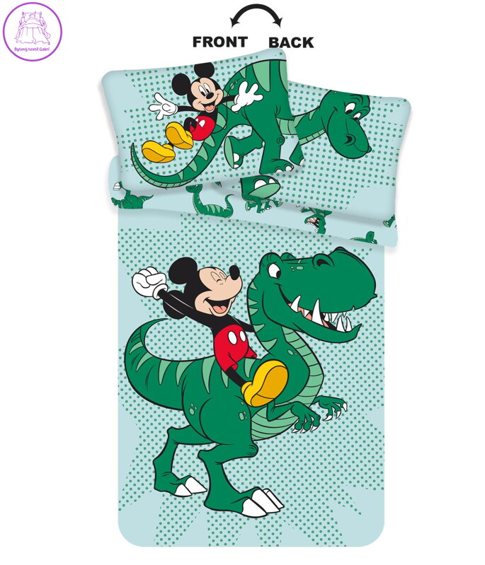 Jerry Fabrics Povlečení do postýlky Mickey Dino baby 100x135, 40x60 cm