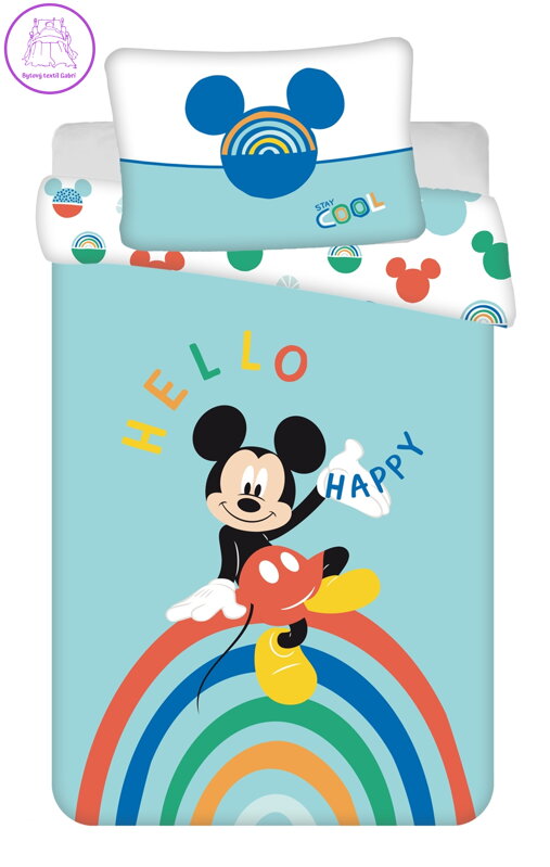 Jerry Fabrics Povlečení do postýlky Mickey Rainbow baby 100x135, 40x60 cm