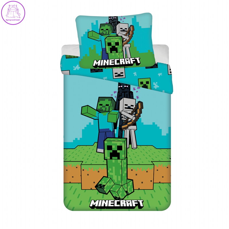 Jerry Fabrics Povlečení bavlna Minecraft Mobs Here 140x200, 70x90 cm