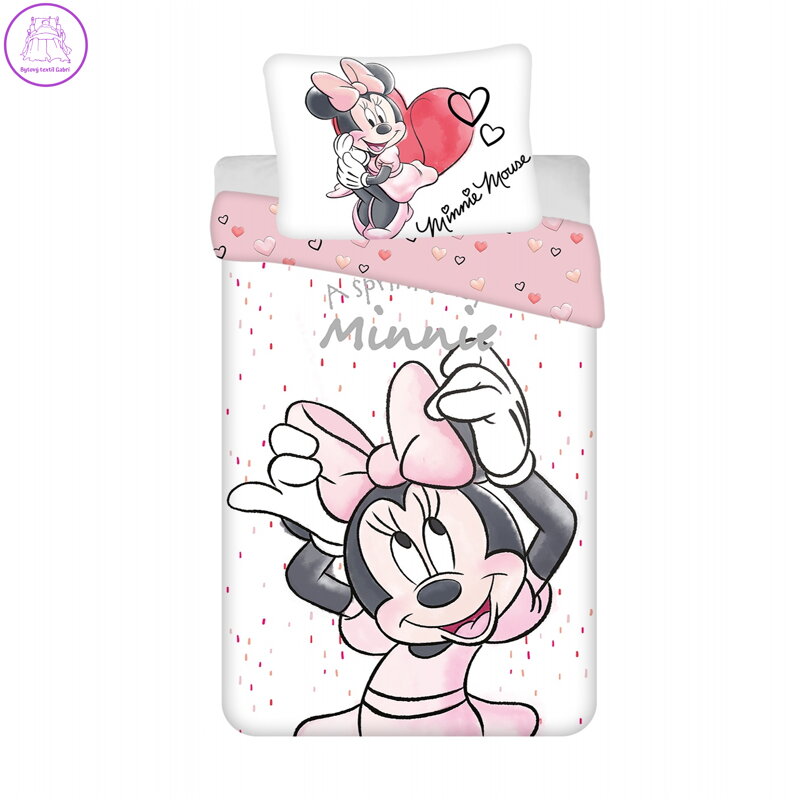 Jerry Fabrics Povlečení Minnie White 140x200, 70x90 cm