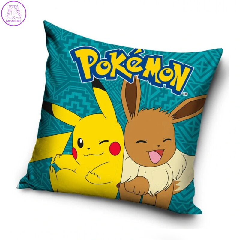Carbotex Povlak na polštářek Pokémon Pikachu a Eevee 40x40 cm