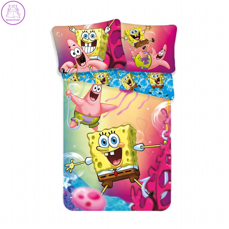 Jerry Fabrics Povlečení Sponge Bob blue 140x200, 70x90 cm
