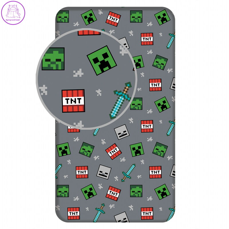 Jerry Fabrics Prostěradlo Minecraft We Got This 90x200x25 cm