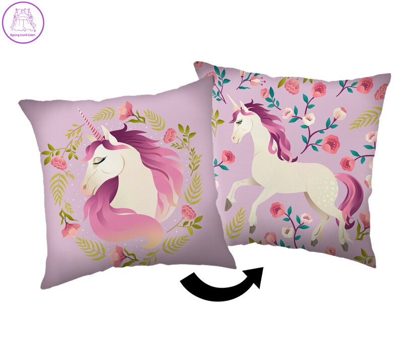 Jerry Fabrics Polštářek Unicorn Flowers 40x40 cm