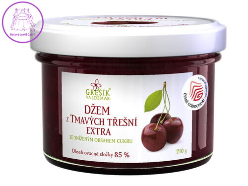 Grešík Džem z Tmavých třešní extra Se sníženým obsahem cukru 210 g