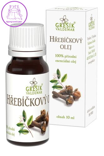 Hřebíčkový olej 10 ml GREŠÍK Přírodní esenciální olej Hřebíčkový olej 10 ml GREŠÍK Přírodní esenciální olej