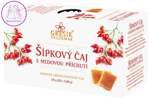 Grešík Šípkový čaj s medovou příchutí 20 x 3,0 g