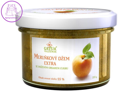 Grešík Meruňkový džem extra Se sníženým obsahem cukru 215 g