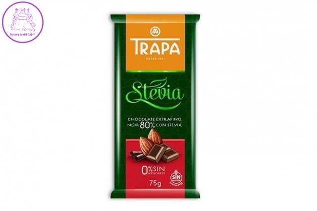 Trapa Hořká čokoláda se stévií 80% 75g