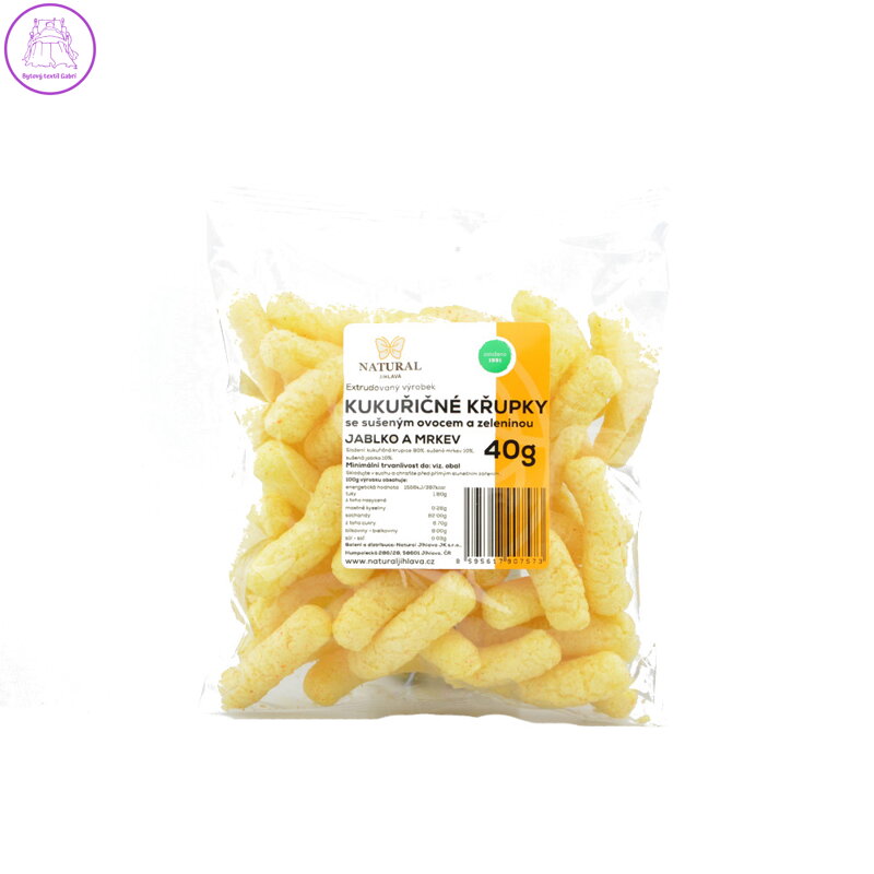 Natural Jihlava Kukuřičné křupky jablko a mrkev 40 g Natural Jihlava Kukuřičné křupky jablko a mrkev 40 g