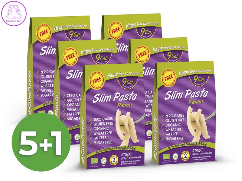 Výhodný balíček konjakových penne Slim Pasta v nálevu 5+1 zdarma