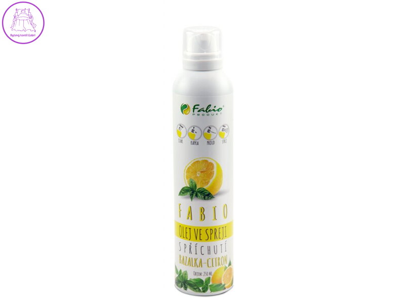 Fabio Ochucený řepkový olej ve spreji - bazalka, citron 250 ml