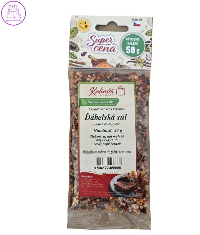 Koření Kulinář ĎÁBELSKÁ SŮL, originální náplň pro mlýnek Kulinář 50 g