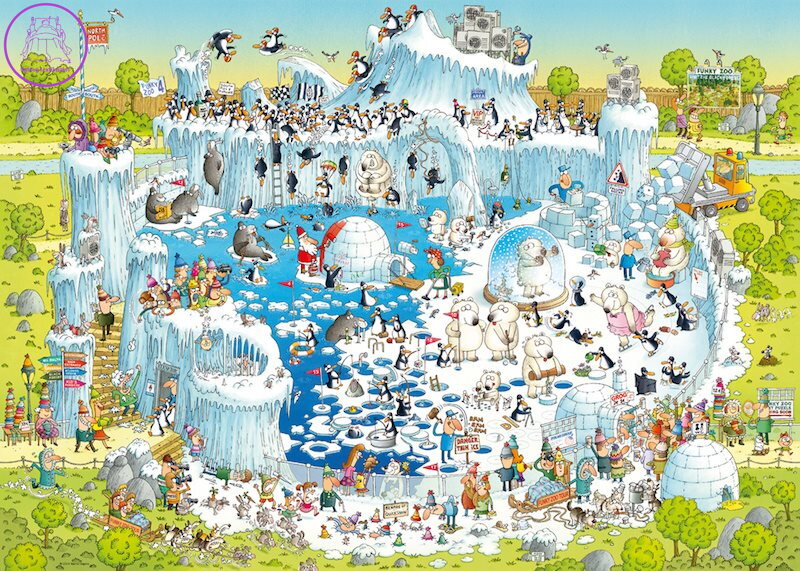 HEYE Puzzle Šílená ZOO: Polární expozice 1000 dílků HEYE Puzzle Šílená ZOO: Polární expozice 1000 dílků