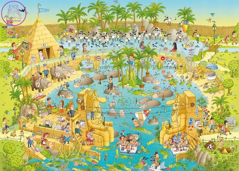 HEYE Puzzle Šílená ZOO: Nilská expozice 1000 dílků
