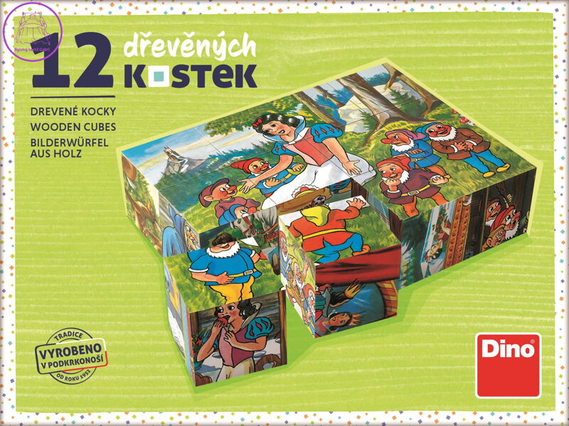 DINO Obrázkové kostky Sněhurka, 12 kostek DINO Obrázkové kostky Sněhurka, 12 kostek