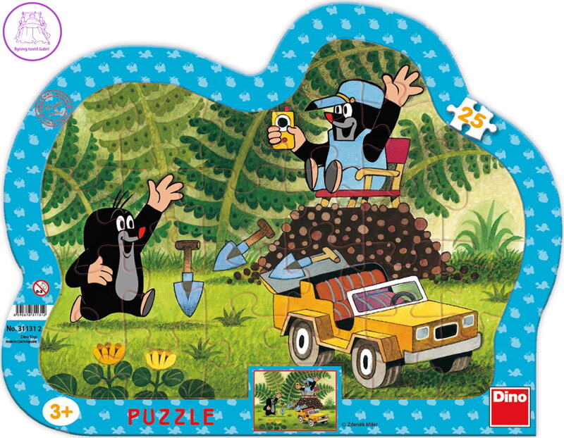 DINO Puzzle Krtek se žlutým autem 25 dílků