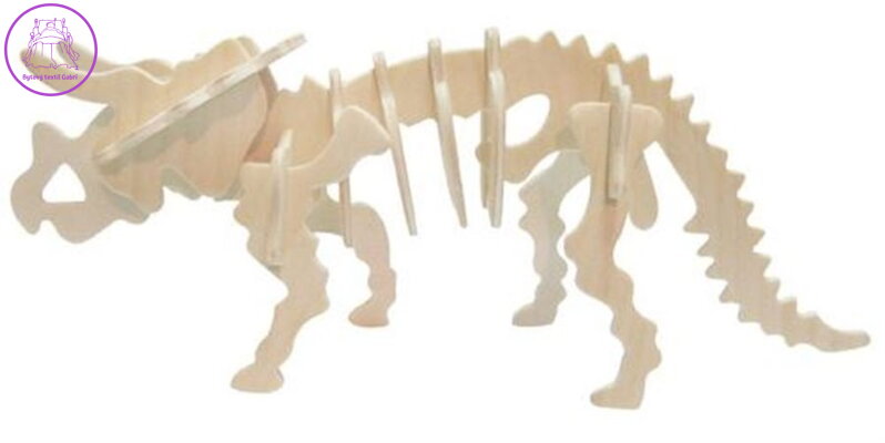 WOODEN TOY , WCK 3D puzzle Triceratops malý