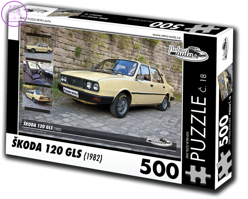 RETRO-AUTA Puzzle č. 18 Škoda 120 GLS (1982) 500 dílků