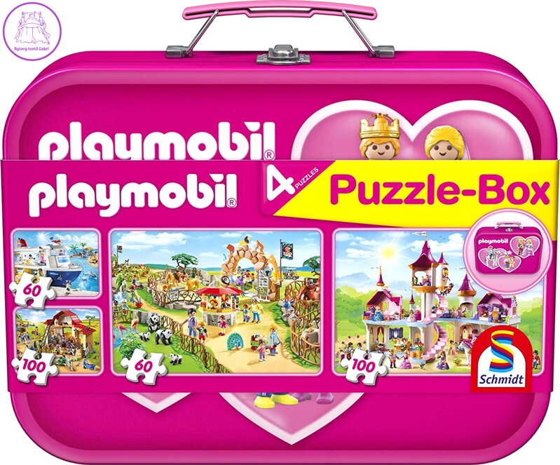 SCHMIDT Puzzle Playmobil 4v1 v plechovém kufříku (60,60,100,100 dílků) SCHMIDT Puzzle Playmobil 4v1 v plechovém kufříku (60,60,100,100 dílků)