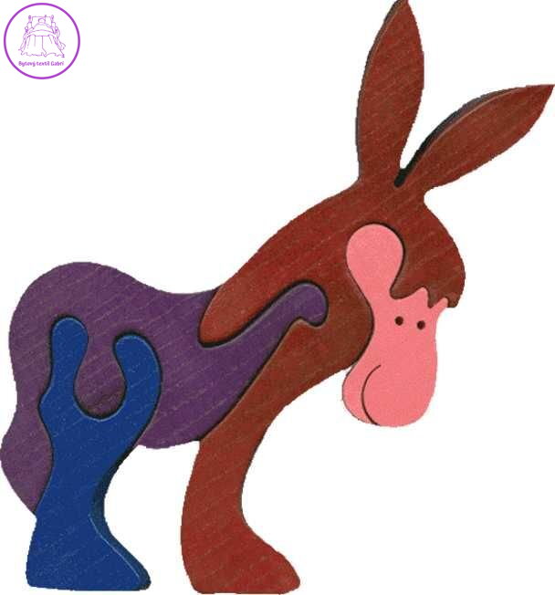 FAUNA Dřevěné puzzle Osel velký