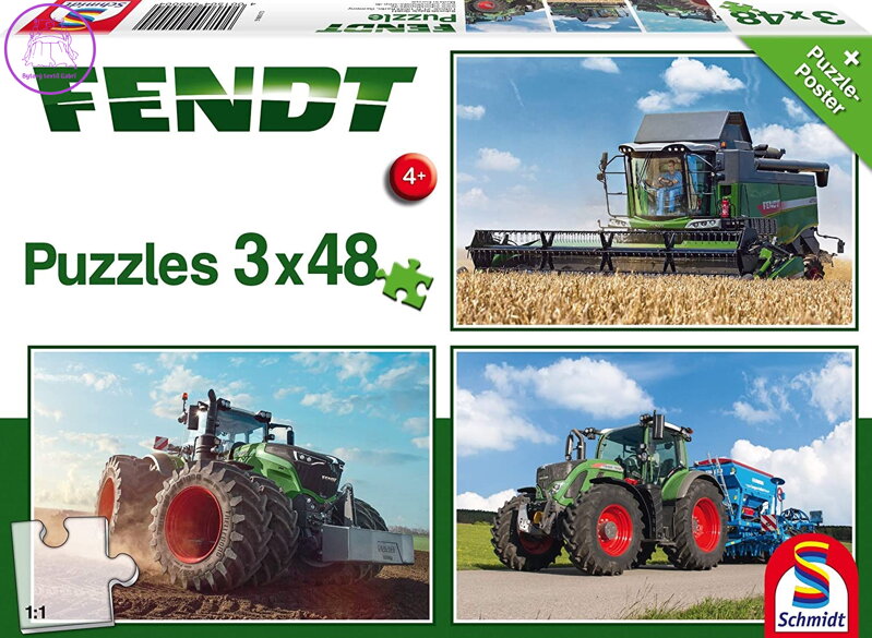 SCHMIDT Puzzle Traktory Fendt 3x48 dílků SCHMIDT Puzzle Traktory Fendt 3x48 dílků
