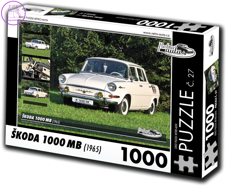 RETRO-AUTA Puzzle č. 27 Škoda 1000 MB (1965) 1000 dílků