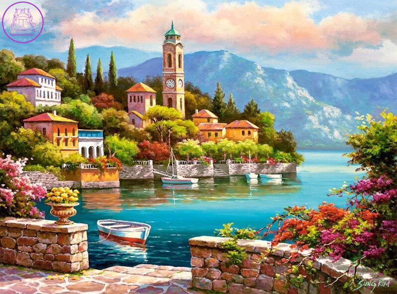 CASTORLAND Puzzle Přístav s hodinovou věží 2000 dílků CASTORLAND Puzzle Přístav s hodinovou věží 2000 dílků