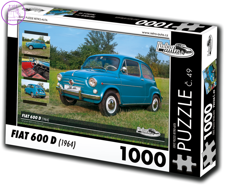 RETRO-AUTA Puzzle č. 49 Fiat 600 D (1964) 1000 dílků