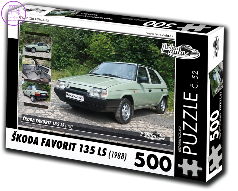 RETRO-AUTA Puzzle č. 52 Škoda Favorit 135 LS (1988) 500 dílků