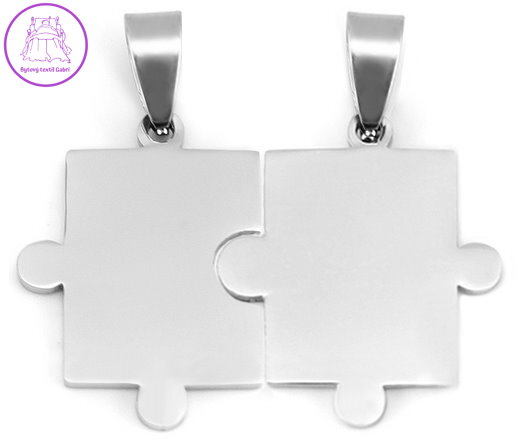 Ocelové partnerské přívěsky Puzzle 2ks - hladké