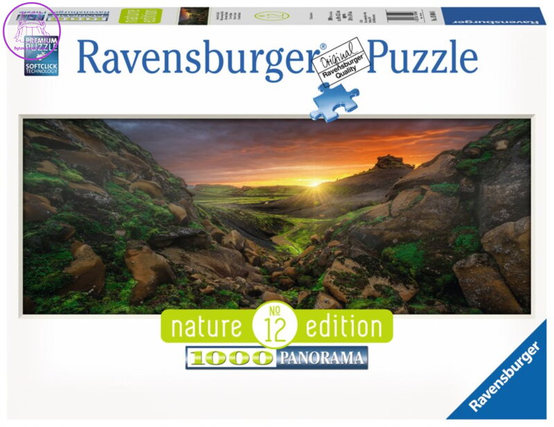 RAVENSBURGER Panoramatické puzzle Západ slunce nad Islandem 1000 dílků RAVENSBURGER Panoramatické puzzle Západ slunce nad Islandem 1000 dílků