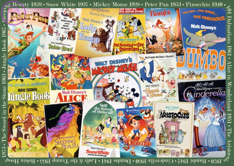 RAVENSBURGER Puzzle Filmové plakáty Disney 1000 dílků RAVENSBURGER Puzzle Filmové plakáty Disney 1000 dílků