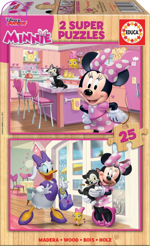 EDUCA Dřevěné puzzle Minnie 2x25 dílků