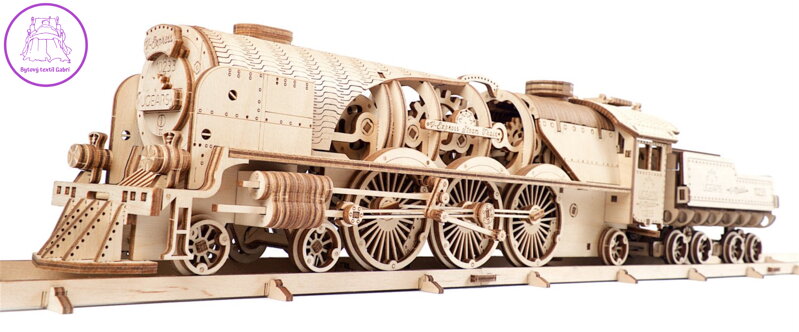 UGEARS 3D puzzle Lokomotiva V-Express s vagónem 538 dílků