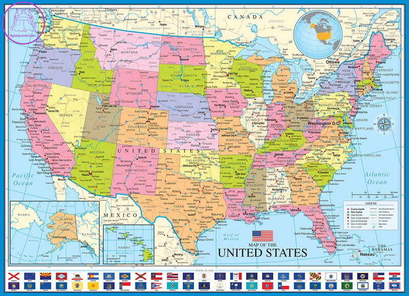 EUROGRAPHICS Puzzle Politická mapa USA 1000 dílků