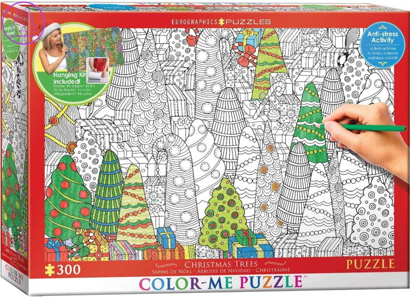 EUROGRAPHICS Color me puzzle Vánoční stromky 300 dílků + sada na zavěšení EUROGRAPHICS Color me puzzle Vánoční stromky 300 dílků + sada na zavěšení