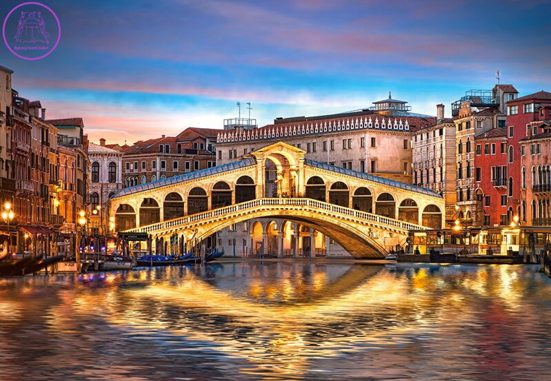 CASTORLAND Puzzle Noční most Rialto, Benátky 1000 dílků CASTORLAND Puzzle Noční most Rialto, Benátky 1000 dílků