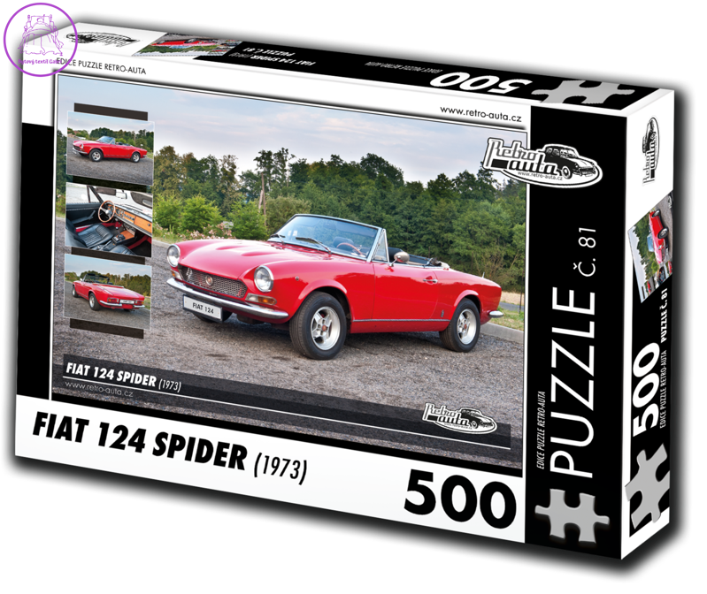 RETRO-AUTA Puzzle č. 81 Fiat 124 SPIDER (1973) 500 dílků