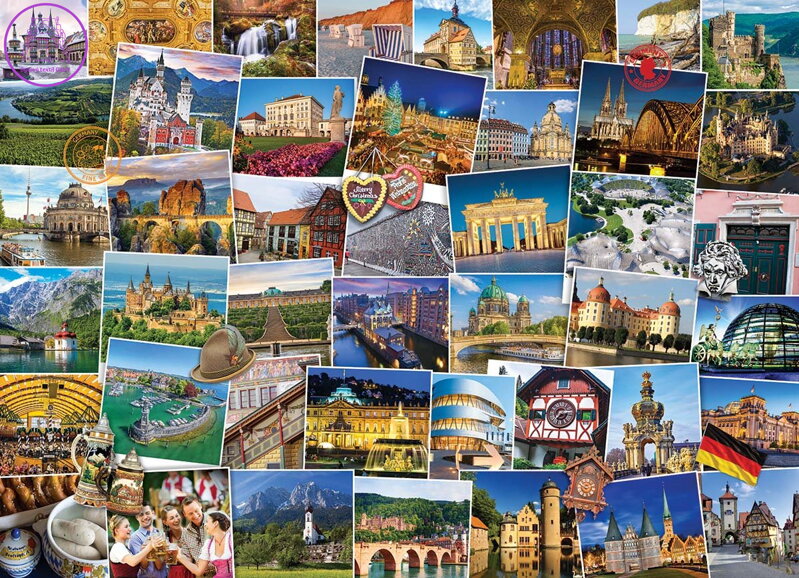 EUROGRAPHICS Puzzle Světoběžník - Německo 1000 dílků EUROGRAPHICS Puzzle Světoběžník - Německo 1000 dílků
