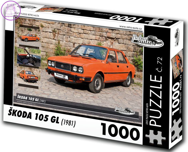 RETRO-AUTA Puzzle č. 72 Škoda 105 GL (1981) 1000 dílků