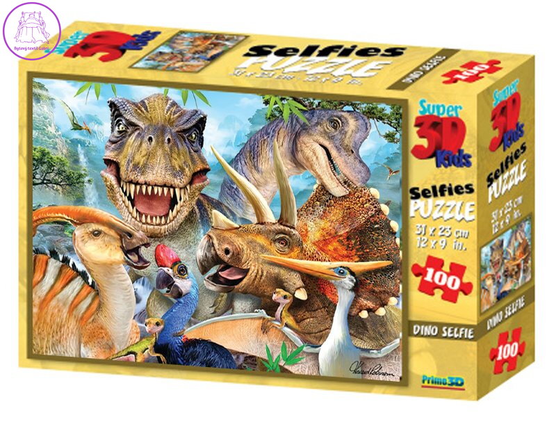 PRIME 3D Puzzle Dinosauří selfie 3D 100 dílků