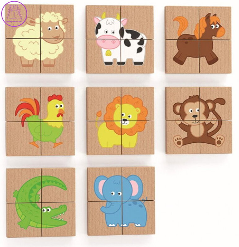 VIGA Dřevěné magnetické puzzle Zvířátka 32 dílků VIGA Dřevěné magnetické puzzle Zvířátka 32 dílků