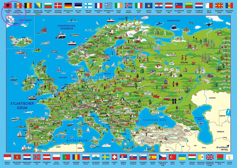 SCHMIDT Puzzle Ilustrovaná mapa Evropy 500 dílků SCHMIDT Puzzle Ilustrovaná mapa Evropy 500 dílků