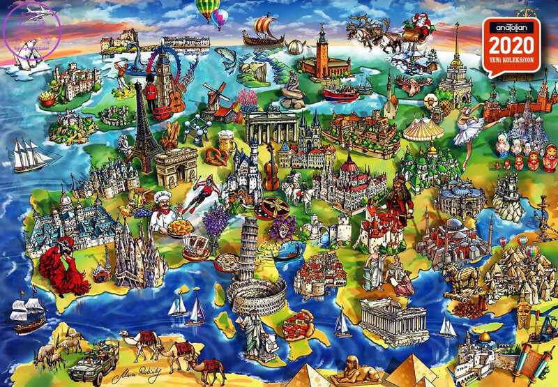 ANATOLIAN Puzzle Evropský svět 1500 dílků ANATOLIAN Puzzle Evropský svět 1500 dílků