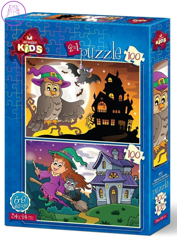 ART PUZZLE Puzzle Sova a čarodějnice 2x100 dílků ART PUZZLE Puzzle Sova a čarodějnice 2x100 dílků